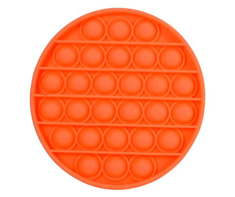 Jucarie antistres, Pop it, silicon, 13 cm, portocaliu