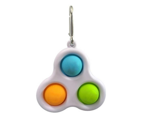 Stresszoldó játék, Popit, kulcstartó, háromszög, 8 cm, többszínű