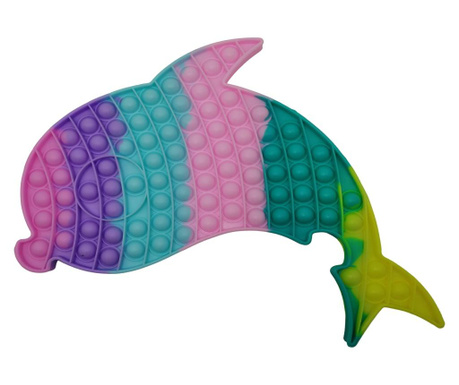Anti-stresszoldó játék, Pop it Grand, delfin modell, 41 cm, többszínű