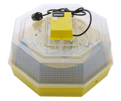 Elektromos inkubátor tojáshoz, Cleo 5TH, hőmérő és termohigrométer, sárga