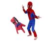 Spiderman M öltönykészlet, 110-120 cm és két kesztyű tapadókorongokkal és korongokkal, piros