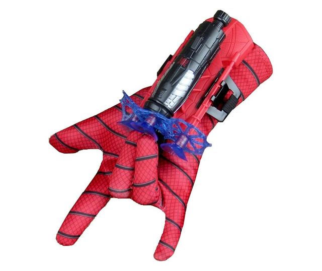 Spiderman M öltönykészlet, 110-120 cm és két kesztyű tapadókorongokkal és korongokkal, piros