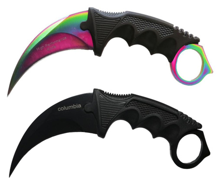 Комплект ножове за Karambit CS: GO, черен, черен, плюс обвивка и шнур + Karambit CS: нож GO nož, многоцветен, избледняване, плюс