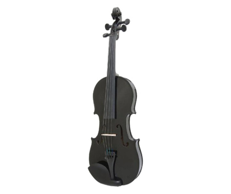 Класическа цигулка, дърво, размер 3/4, черно, включен ток