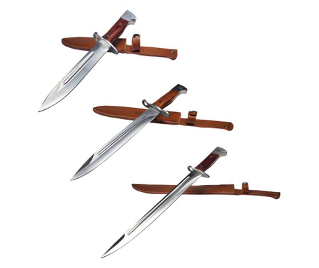 Комплект от 3 ловни ножа, ak-47, подарък калъф