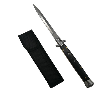 Automata kés, olasz penge, tűsarkú, rozsdamentes acél, 33 cm, tok mellékelve