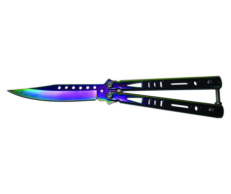 Kés, Pillangókés, Balisong, Butterfly, Rainbow Class, 21,5 cm, többszínű