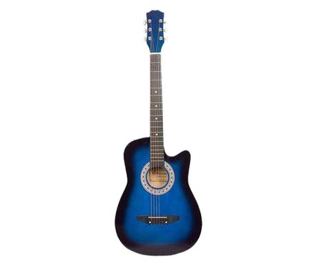 Chitara clasica din lemn 95 cm, Cutaway, albastru marin