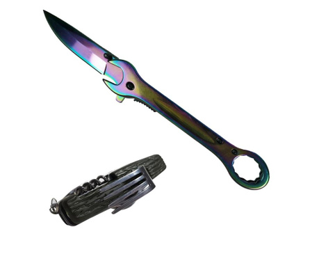 Джобно ножче, ключов модел 14", многоцветен, 19 см, подарък многофункционално джобно ножче