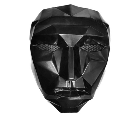 Пластмасова маска, Игра на калмари, Лидер, Пластмаса, Черни, 20 см