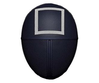 Műanyag maszk, Tintahal játék, négyzet alakú, műanyag, fekete, 24 cm
