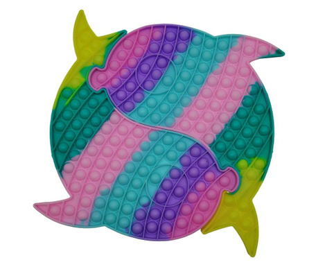 Anti-stresszoldó játék, Pop it Grand, Sziámi delfin modell, 41 cm, többszínű
