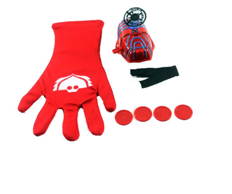 Ръкавица с пускова установка, за деца, универсален размер, PJ Маски, червена