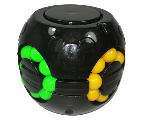 Anti-stresszoldó játék, Rubik-labda, műanyag, fekete