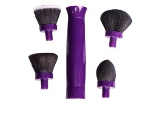 Set pensula machiaj 360 Make-up Spin, cu baterie, rotire 360 de grade, 4 capete interschimbabile,portabila si practica, acoperir