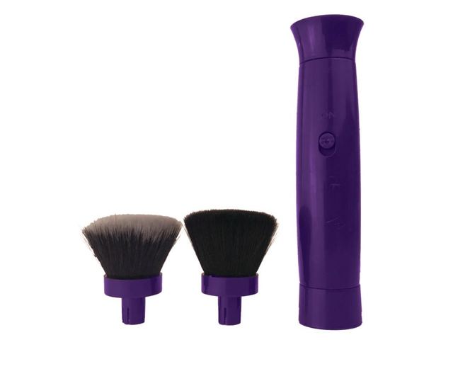 Set pensula machiaj 360 Make-up Spin, cu baterie, rotire 360 de grade, 4 capete interschimbabile,portabila si practica, acoperir