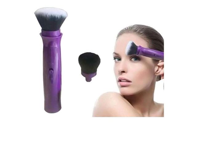 Set pensula machiaj 360 Make-up Spin, cu baterie, rotire 360 de grade, 4 capete interschimbabile,portabila si practica, acoperir