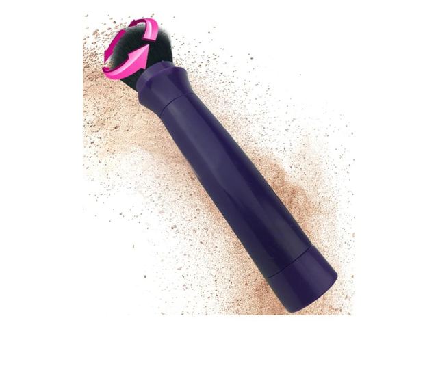Set pensula machiaj 360 Make-up Spin, cu baterie, rotire 360 de grade, 4 capete interschimbabile,portabila si practica, acoperir