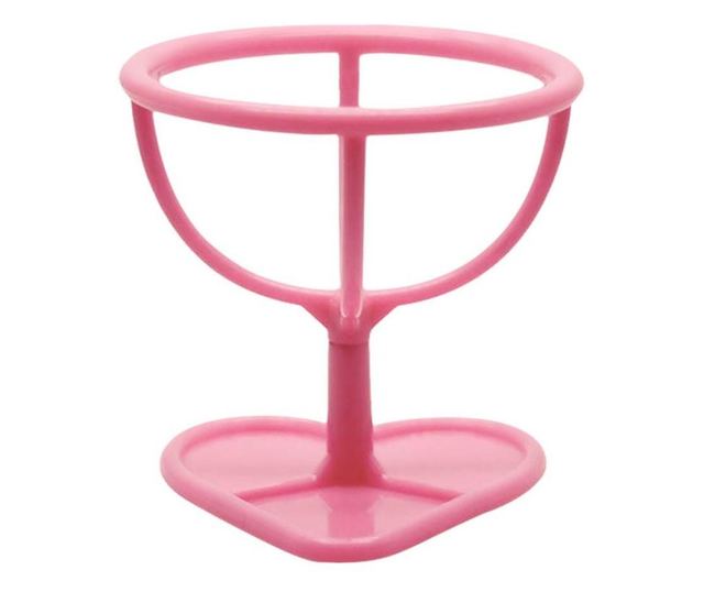 Set burete Afrodita cu suport,design picatura, aplicator fond de ten, usor de folosit si curatat, practic,roz,doty  6x4x4