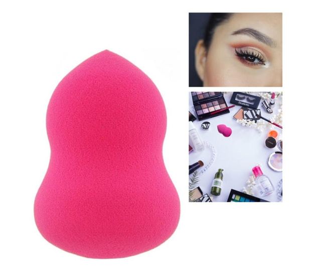 Set Bonita cu buretel cosmetic in forma de para si dispozitiv de curatare faciala, din silicon, rosu/roz, Doty  6x4x4