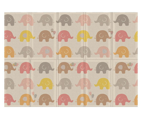 Детско килимче portable "Игривото слонче", сгъваемо и портативно, 200х140х1 см. водоустойчиво, хипоалергенно Portable