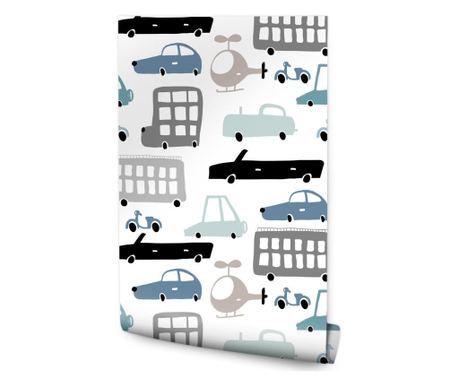  Tapéta Minimalista autók 53cm x 10m Vlies, Modern kivitelben Skandináv stílus Kreatív dekoráció