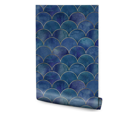 Tapet Decorativ VALURI Albastre Abstracte Sirenă