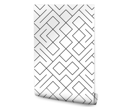 Tapéta Fekete fehér geometrikus mintájú Méret 53cm x 10m Vlies Könnyen tisztítható Hálószoba