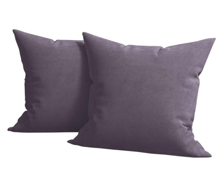 Set 2 huse pernute decorative din catifea cu fermoar, madison, densitate 700 g/ml, mauve Madison