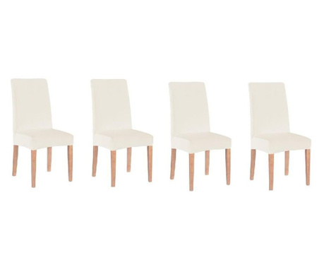 Set 4 huse universale pentru scaune de bucatarie, sufragerie, living din material spandex, culoare bej