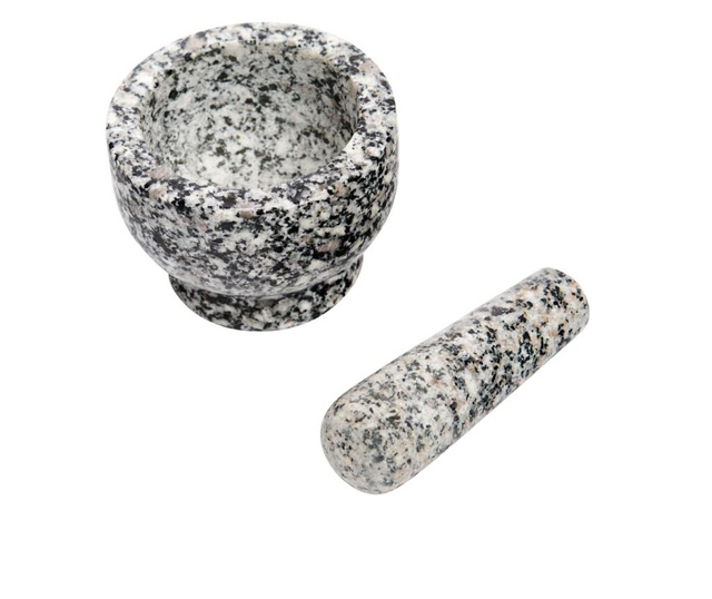 Mojar cu pistil Zeller, granit, 9x6.5 cm, gri