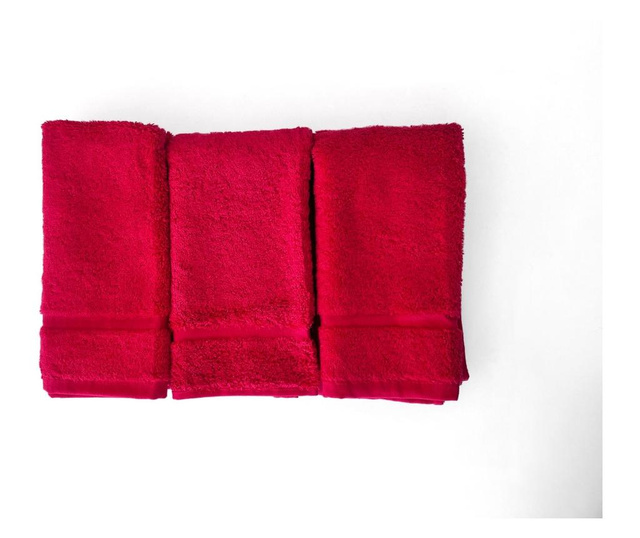 Set 3 prosoape de bucatarie Abece, Red, bumbac, 50x50x2 cm, rosu