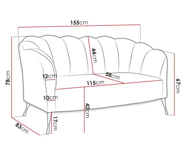 Terkaz Sofa - Black Legs