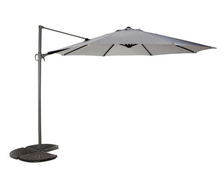 Umbrela suspendata cu brat lateral 350cm, gri inchis tip lalea