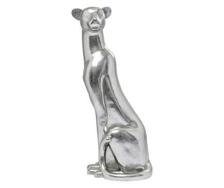 Figurina decorativa sitting leopard argintie 150cm