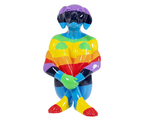 Figurina decorativa sitting dog rainbow 173 cm