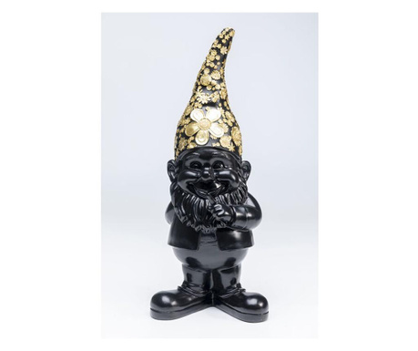 Figurina decorativa gnome standing negru/auriu 46 cm