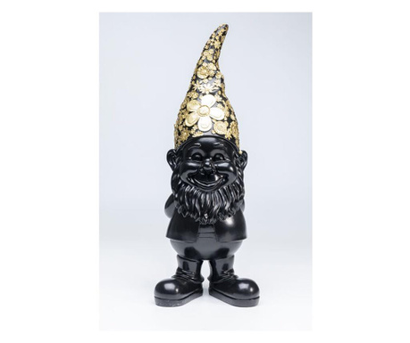 Figurina decorativa gnome standing negru/auriu 61 cm