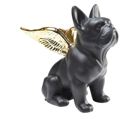 Figurina decorativa sitting angel dog gold-black