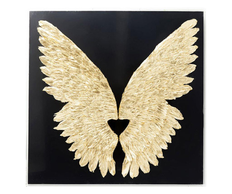 Decoratiune de perete wings gold black 120x120cm
