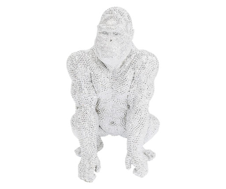 Figurina decorativa shiny gorilla silver 80cm