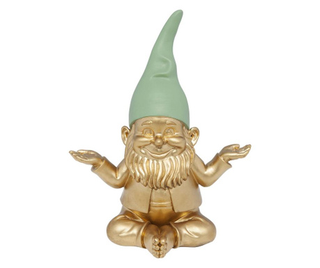 Figurina decorativa zwerg meditation gold green 19cm