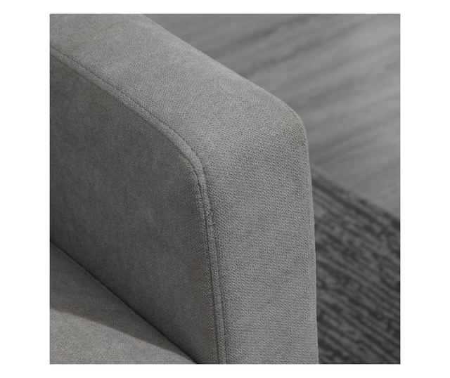 HOMCOM Canapea de colt modulara si moderna, canapea 3 locuri cu peninsula reversibila din material textil gri deschis, 197x139x