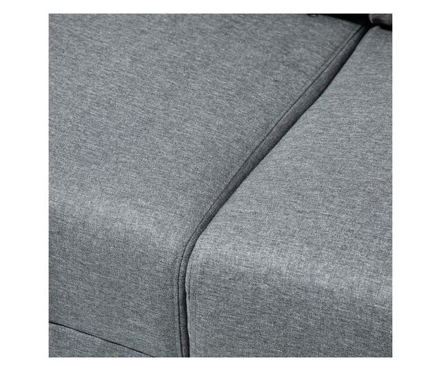 HOMCOM Canapea 2 locuri pentru casa și birou cu 4 picioare din metal, canapea cu brațe tapițate, material cu efect in, gri