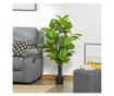 HOMCOM Artificial Ficus Tree 130 cm, Indoor and Outdoor Realistic Plant with 78 Leaves