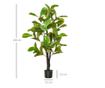 HOMCOM Artificial Ficus Tree 130 cm, Indoor and Outdoor Realistic Plant with 78 Leaves