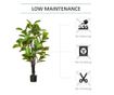 HOMCOM Artificial Ficus Tree 130 cm, Indoor and Outdoor Realistic Plant with 78 Leaves