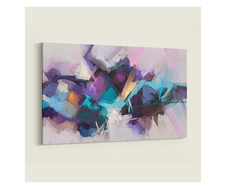 Violet turquoise abstract, tablou canvas, Contemporary