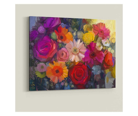 Flori multicolore, tablou canvas, Contemporary