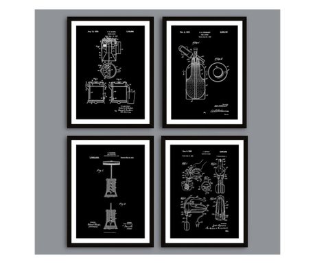 Patente cafetiera, sifon, tirbuson, mixer electric, set de tablouri inramat,e Inventica